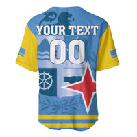 Custom Aruba Coat Of Arms Baseball Jersey With Flag Style - Wonder Print Shop