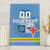 Custom Aruba Coat Of Arms Canvas Wall Art With Flag Style - Wonder Print Shop
