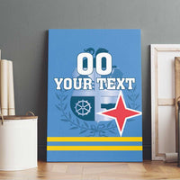Custom Aruba Coat Of Arms Canvas Wall Art With Flag Style - Wonder Print Shop