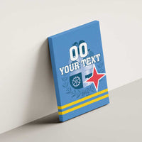 Custom Aruba Coat Of Arms Canvas Wall Art With Flag Style - Wonder Print Shop