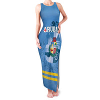 Custom Aruba Coat Of Arms Family Matching Tank Maxi Dress and Hawaiian Shirt With Flag Style - Wonder Print Shop