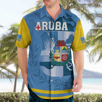 Custom Aruba Coat Of Arms Hawaiian Shirt With Flag Style - Wonder Print Shop