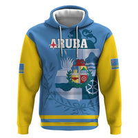 Custom Aruba Coat Of Arms Hoodie With Flag Style - Wonder Print Shop