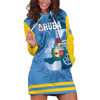 Custom Aruba Coat Of Arms Hoodie Dress With Flag Style - Wonder Print Shop