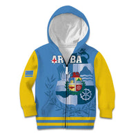 Custom Aruba Coat Of Arms Kid Hoodie With Flag Style - Wonder Print Shop