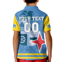 Custom Aruba Coat Of Arms Kid Polo Shirt With Flag Style - Wonder Print Shop