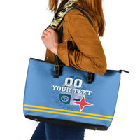 Custom Aruba Coat Of Arms Leather Tote Bag With Flag Style - Wonder Print Shop