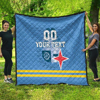 Custom Aruba Coat Of Arms Quilt With Flag Style - Wonder Print Shop