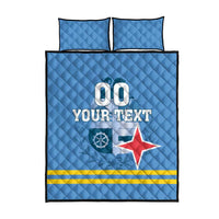 Custom Aruba Coat Of Arms Quilt Bed Set With Flag Style - Wonder Print Shop