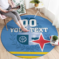 Custom Aruba Coat Of Arms Round Carpet With Flag Style