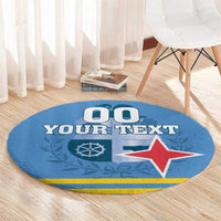 Custom Aruba Coat Of Arms Round Carpet With Flag Style