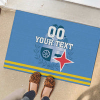 Custom Aruba Coat Of Arms Rubber Doormat With Flag Style - Wonder Print Shop