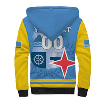 Custom Aruba Coat Of Arms Sherpa Hoodie With Flag Style - Wonder Print Shop