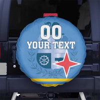 Custom Aruba Coat Of Arms Spare Tire Cover With Flag Style - Wonder Print Shop