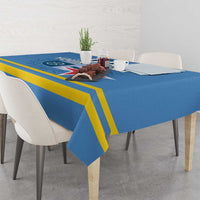 Custom Aruba Coat Of Arms Tablecloth With Flag Style - Wonder Print Shop