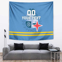 Custom Aruba Coat Of Arms Tapestry With Flag Style - Wonder Print Shop