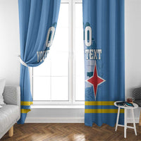 Custom Aruba Coat Of Arms Window Curtain With Flag Style - Wonder Print Shop
