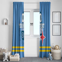 Custom Aruba Coat Of Arms Window Curtain With Flag Style - Wonder Print Shop