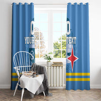 Custom Aruba Coat Of Arms Window Curtain With Flag Style - Wonder Print Shop
