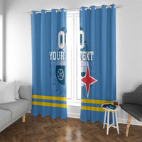 Custom Aruba Coat Of Arms Window Curtain With Flag Style - Wonder Print Shop