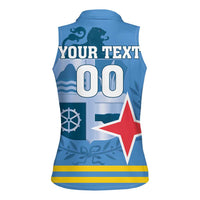 Custom Aruba Coat Of Arms Women Sleeveless Polo Shirt With Flag Style - Wonder Print Shop