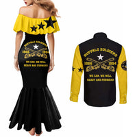 Personalized Buffalo Soldier Couples Matching Mermaid Dress and Long Sleeve Button Shirt We Can We Will Ready And Forward