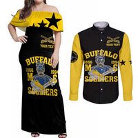 Personalized Buffalo Soldier Couples Matching Off Shoulder Maxi Dress and Long Sleeve Button Shirt We Can We Will Ready And Forward - Wonder Print Shop