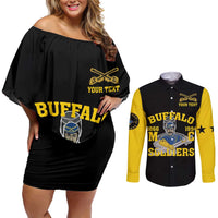 Personalized Buffalo Soldier Couples Matching Off Shoulder Short Dress and Long Sleeve Button Shirt We Can We Will Ready And Forward - Wonder Print Shop