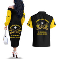 Personalized Buffalo Soldier Couples Matching Off The Shoulder Long Sleeve Dress and Hawaiian Shirt We Can We Will Ready And Forward - Wonder Print Shop