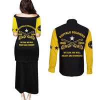 Personalized Buffalo Soldier Couples Matching Puletasi and Long Sleeve Button Shirt We Can We Will Ready And Forward - Wonder Print Shop