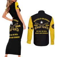Personalized Buffalo Soldier Couples Matching Short Sleeve Bodycon Dress and Long Sleeve Button Shirt We Can We Will Ready And Forward - Wonder Print Shop