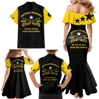 Personalized Buffalo Soldier Family Matching Mermaid Dress and Hawaiian Shirt We Can We Will Ready And Forward - Wonder Print Shop