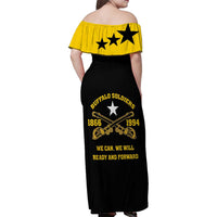 Personalized Buffalo Soldier Family Matching Off Shoulder Maxi Dress and Hawaiian Shirt We Can We Will Ready And Forward - Wonder Print Shop
