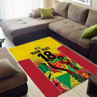 Custom Guyana Football Area Rug Golden Jaguars Spirit - Yellow - Wonder Print Shop