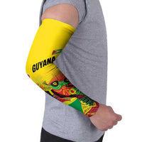 Custom Guyana Football Arm Sleeves Golden Jaguars Spirit - Yellow - Wonder Print Shop
