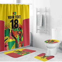 Custom Guyana Football Bathroom Set Golden Jaguars Spirit - Yellow - Wonder Print Shop