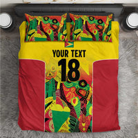 Custom Guyana Football Bedding Set Golden Jaguars Spirit - Yellow - Wonder Print Shop