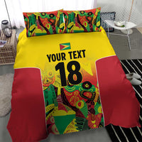 Custom Guyana Football Bedding Set Golden Jaguars Spirit - Yellow - Wonder Print Shop