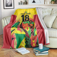 Custom Guyana Football Blanket Golden Jaguars Spirit - Yellow - Wonder Print Shop