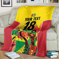 Custom Guyana Football Blanket Golden Jaguars Spirit - Yellow - Wonder Print Shop