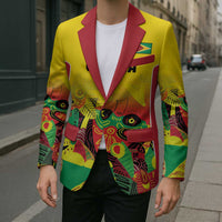 Custom Guyana Football Blazer Golden Jaguars Spirit - Yellow - Wonder Print Shop