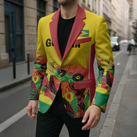 Custom Guyana Football Blazer Golden Jaguars Spirit - Yellow - Wonder Print Shop