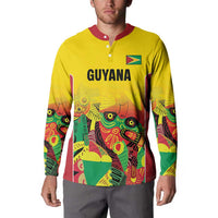 Custom Guyana Football Button Sweatshirt Golden Jaguars Spirit - Yellow - Wonder Print Shop