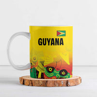 Custom Guyana Football Ceramic Mug Golden Jaguars Spirit - Yellow - Wonder Print Shop