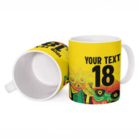 Custom Guyana Football Ceramic Mug Golden Jaguars Spirit - Yellow - Wonder Print Shop