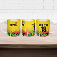 Custom Guyana Football Ceramic Mug Golden Jaguars Spirit - Yellow - Wonder Print Shop