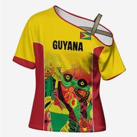 Custom Guyana Football Cross Shoulder Shirt Golden Jaguars Spirit - Yellow - Wonder Print Shop