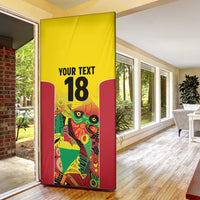 Custom Guyana Football Door Cover Golden Jaguars Spirit - Yellow - Wonder Print Shop