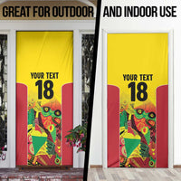 Custom Guyana Football Door Cover Golden Jaguars Spirit - Yellow - Wonder Print Shop