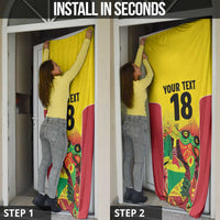 Custom Guyana Football Door Cover Golden Jaguars Spirit - Yellow - Wonder Print Shop
